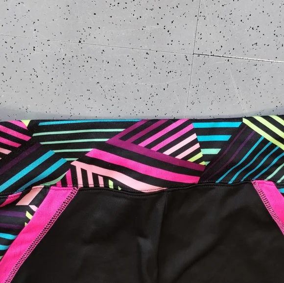•Justice Active Colorful Retro Stripe Full Length Dri Fit Leggings Size Girl 18 - Picture 11 of 11